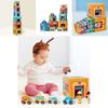 Wooden Stacking Toy Set For Early Education And Logic Development With Traffic Scene For Kids