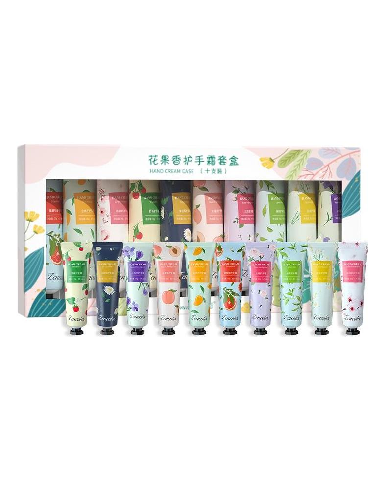 Kamille-Handcreme-Set, feuchtigkeitsspendende, feuchtigkeitsspendende, nährende Handcreme, Four Seasons, zarte weiße Handcreme, 10 Geschmacksrichtungen, Fruchtduft
