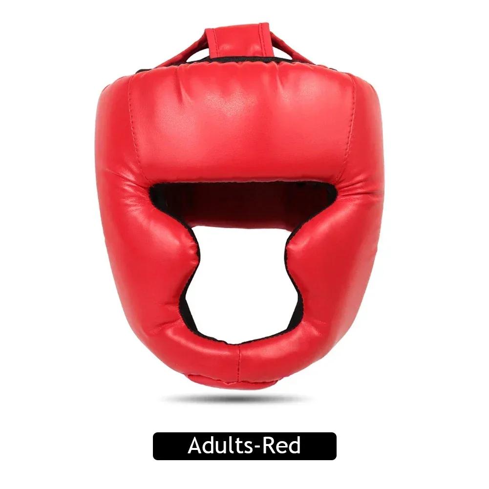 Full-covered Pu Boxing Helmet Kids Adults Muay Thai Training Sparring Boxing Headgear Gym Equipment Taekwondo Head Guard