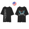 T-shirt Maroon 5 Love Is Like Flaming Butterfly Unisex Cotone Pesante Ristampa