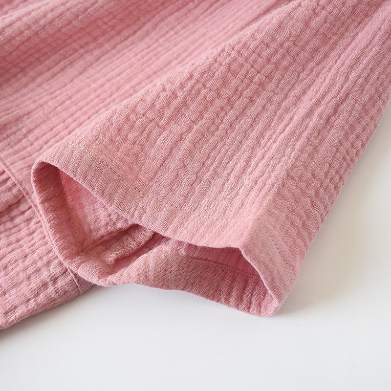 Summer Sleepshirts Comfortable Solid Color Cotton Gauze Long Skirt Home Nightgowns  Women's Round Neck Nightdress Thin Section
