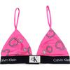 Calvin Klein Letter Fixed Double Shoulder Strap V-Shaped Triangle Cup Bra Women bra Pink QF7478-660