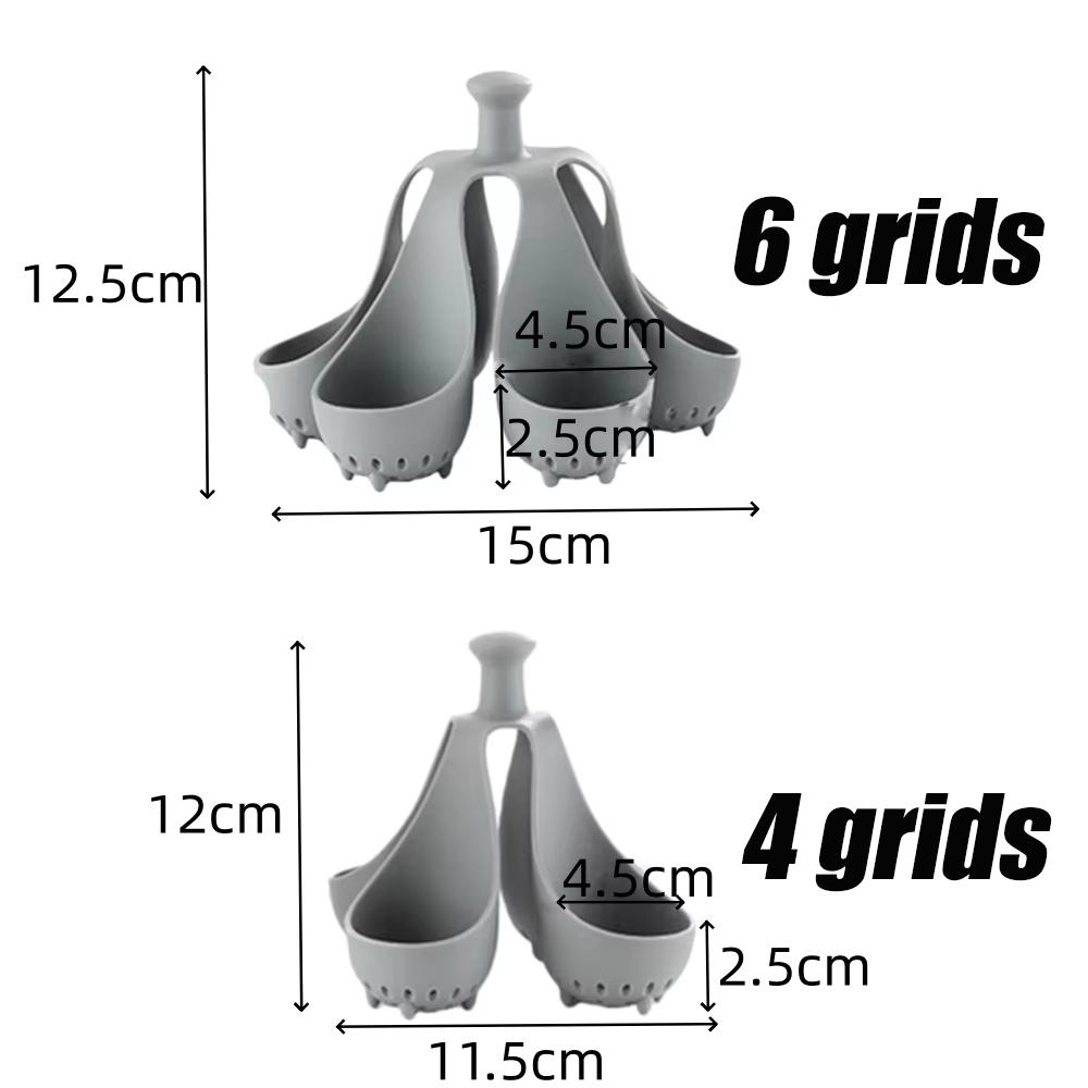 4/6 Grids Egg Holder With Anti-Scald Handle High-Temperature Resistant Silicone Egg Cooker For Home Kitchen Eggs Storage Tools