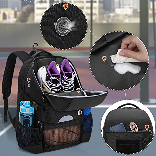 DSLEAF Basketball Backpack for Adults, Large Capacity Basketball Backpack with Ball Storage, Suitable for Soccer Backpacks