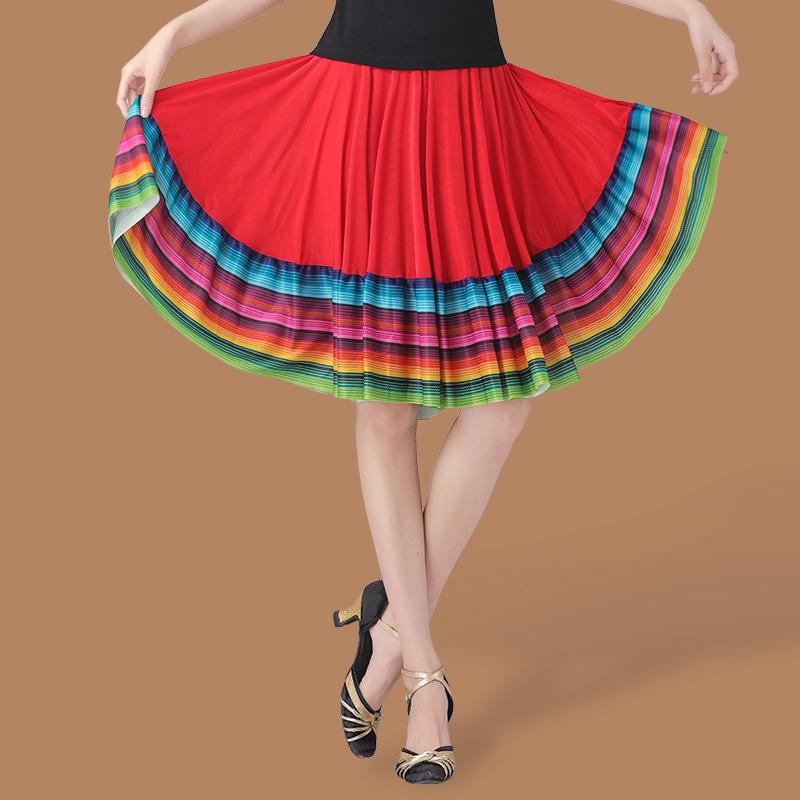 2026 Damen-Ballsaal-Tanzrock für Frauen mittleren Alters und Seniorinnen mit weitem Saum