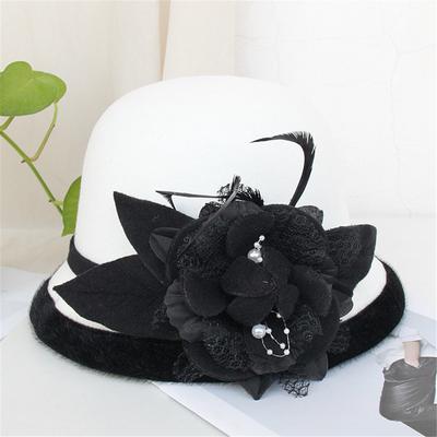 Damen Baskenmütze Vintage Warm Party Bowler Hut