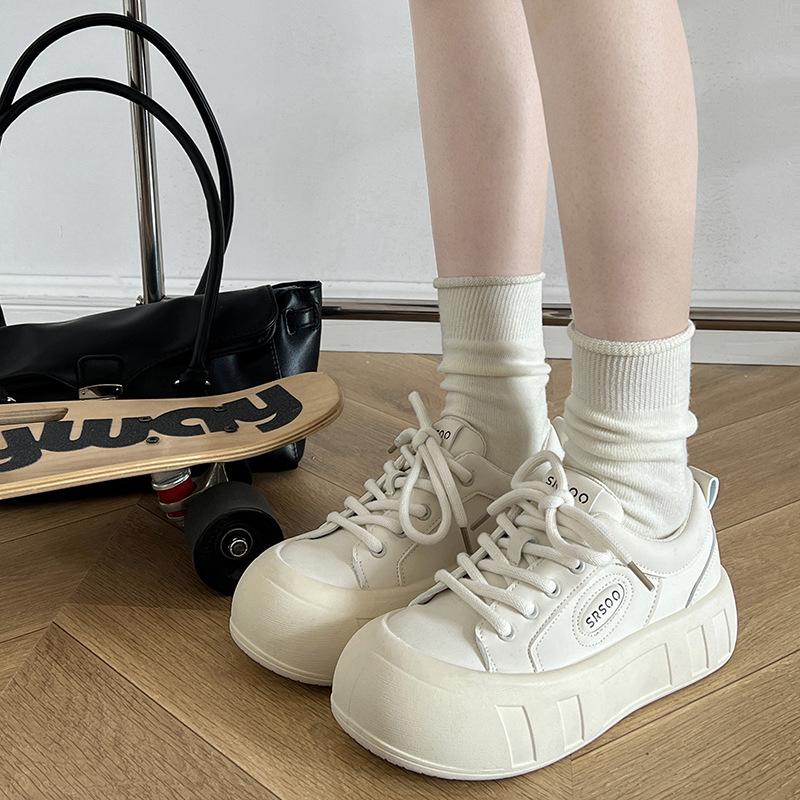 thick-soled white versatile thick-soled white shoes women's new autumn lightweight sports shoes