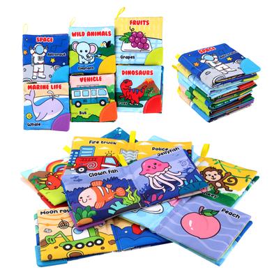 Baby-Lernbuch aus weichem Stoff, Lernbuch zur Entwicklung der Babyintelligenz mit Beißring, Rascheln, Geräuschen, Erkenntnis, Lernspielzeug für Babys