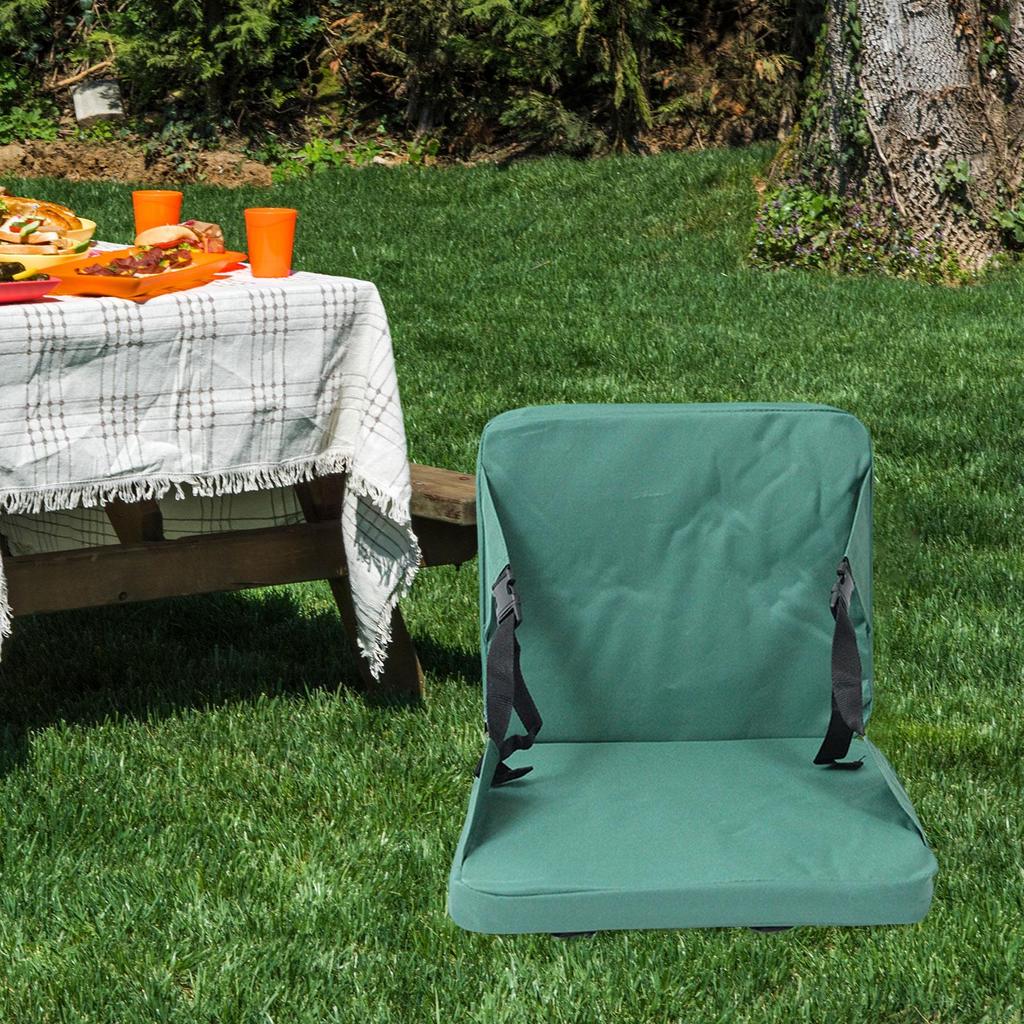 Foldable Cushion with Backrest, Padded Floor Mat, Portable Stadium Chair, Oxford , Suitable for