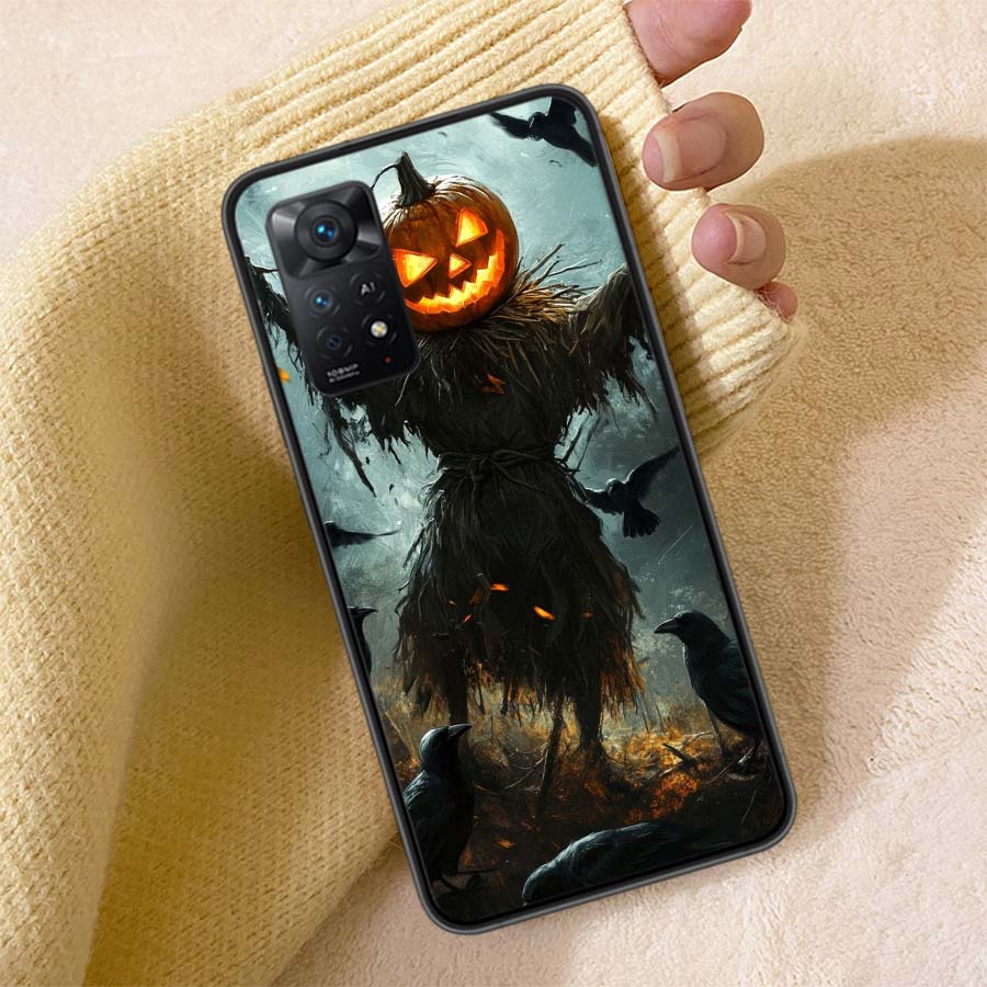 Halloween Pumpkin Man is Here Phone Case For Redmi Note 13 14 15 Pro Plus 12 13C 12C 15C 9 10 10C 9T 9C 9A TPU Soft Cover Clear