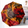 1pc Sturdy 8-Bone Auto Umbrella, Birds In the Branch Umbrella, Digital Printed, Foldable Umbrella for On-the-Go Outdoor Use