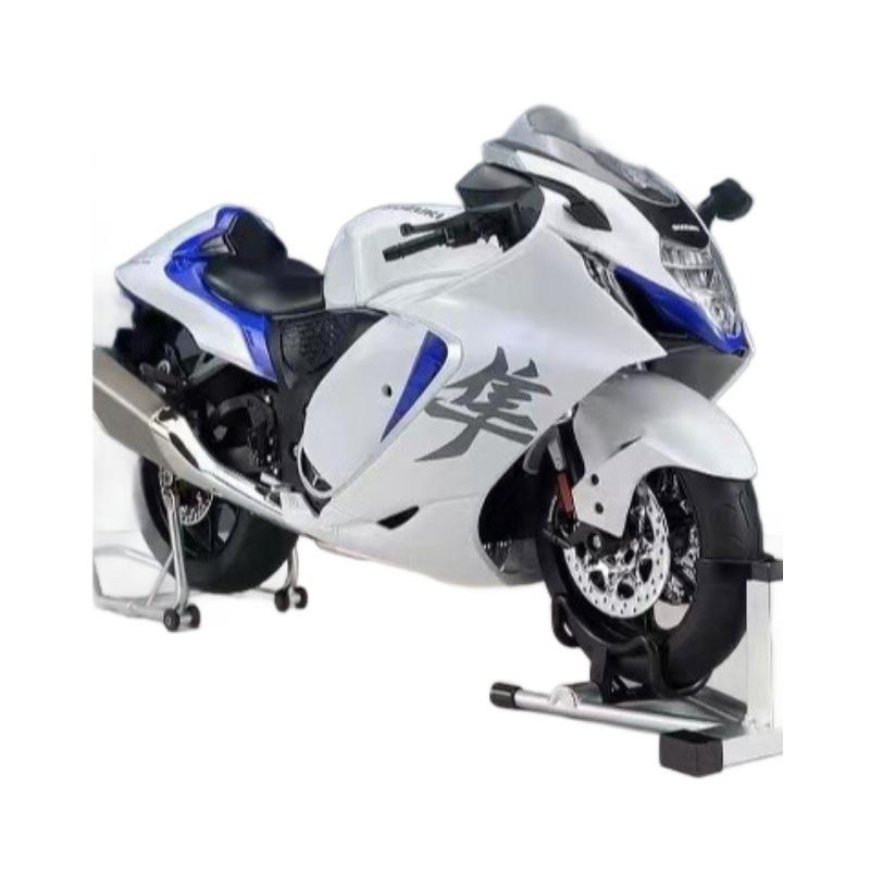 

Спрей 1/6 SUZUKI HAYABUSA GSX-1300R Сплав Металл Литой Модель Мотоцикла Динамические Украшения Звук и Свет Подарок Коллекция Хобби белый