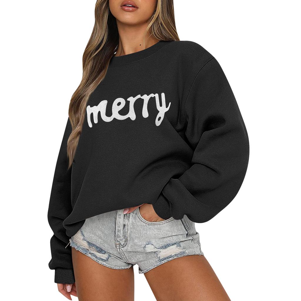 Women  Tops Women's Long Sleeve Sweatshirt Casual Crewneck Loose Fit Pollover Fleece Tops