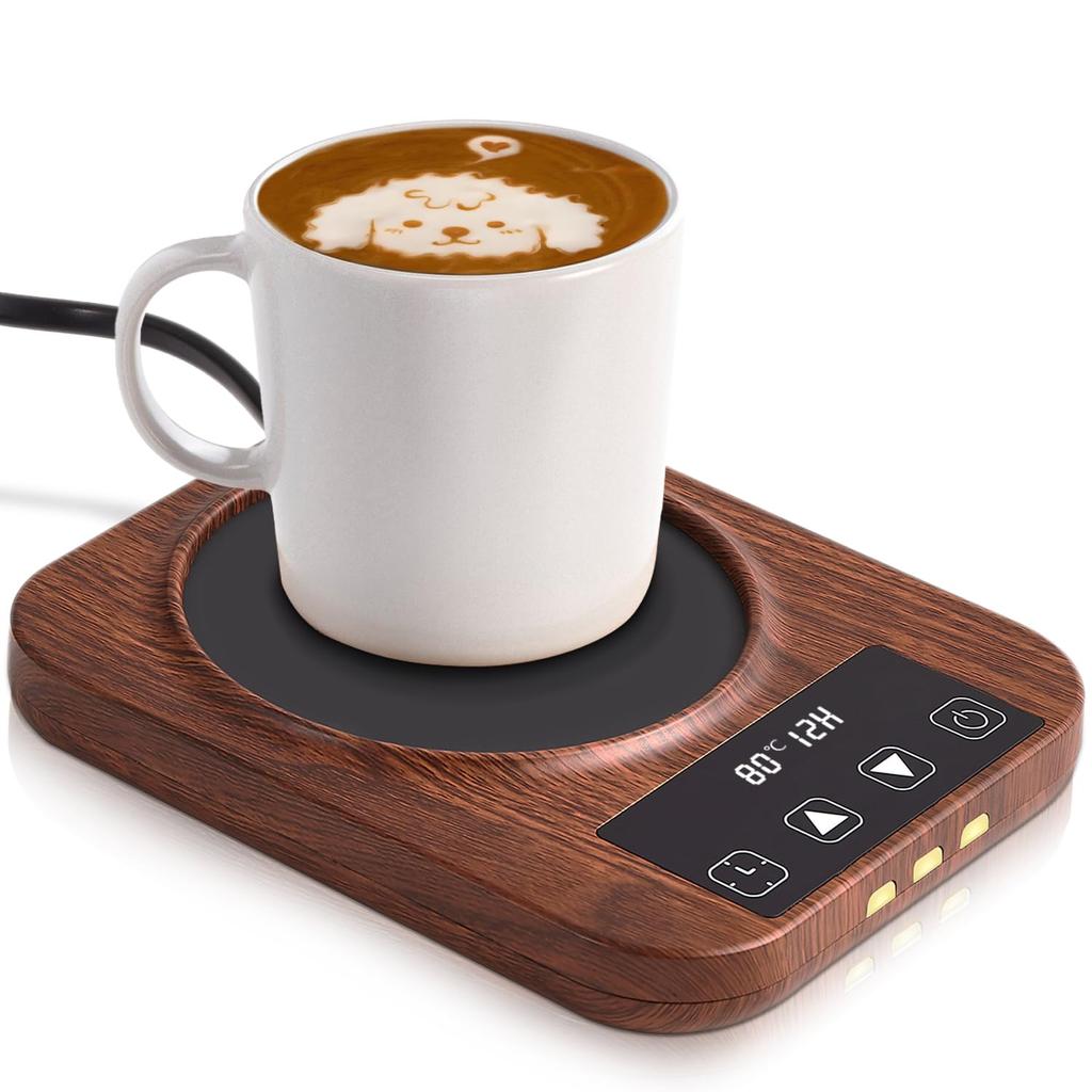 [Stays Hot Until the End] Cup Warmer, Coffee Warmer, Drink Warmer with 9 Temperature Settings, Off Timer, Reservation Function, Insulated Coaster,