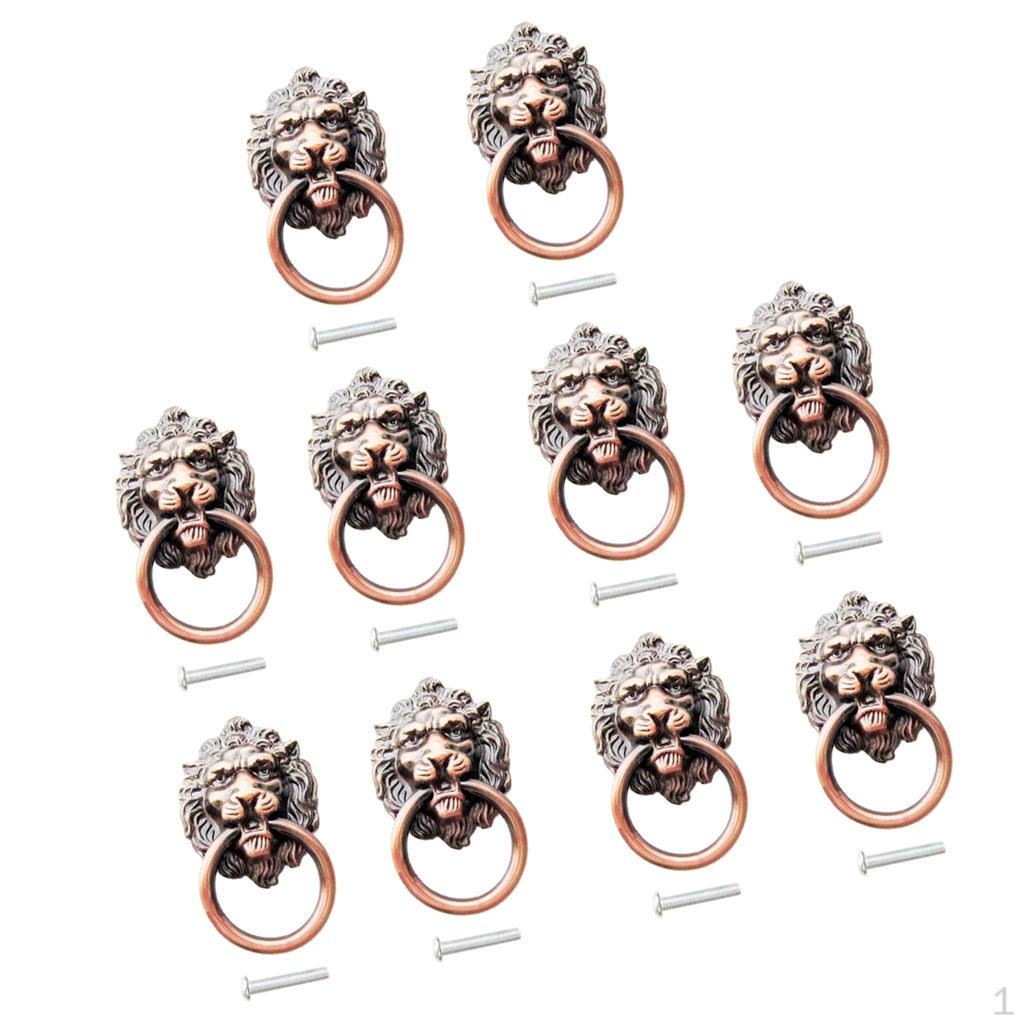 

10Pieces Vintage Style Red Head Shaped Pull Door Handle Cabinet Drawer Knobs