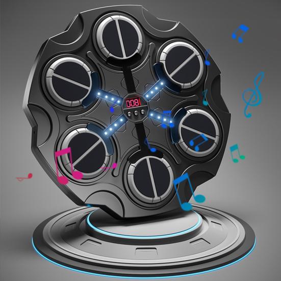 Muzikinis bokso aparatas su pirštinėmis, montuojamas ant sienos, Bluetooth suderinamas bokso taikinys su LED, 9 greičių reguliuojamas elektroninis bokso treneris, smūgiavimo padėklas
