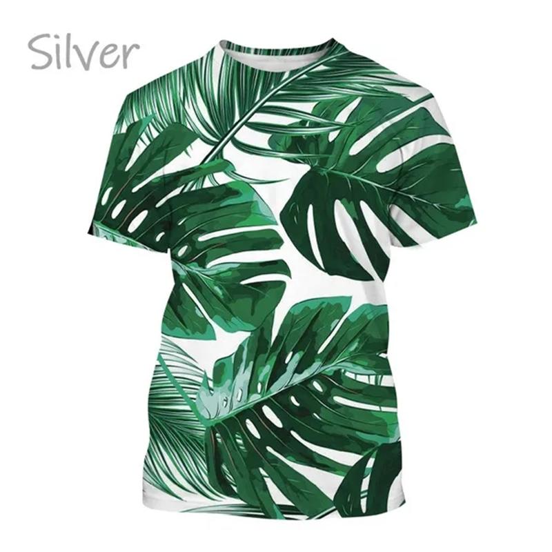 Monstera 3D Printing T-shirt Personality Plant Monstera Men's And Women's Fun Hip-hop Harajuku Unisex Couple T-shirt Tops