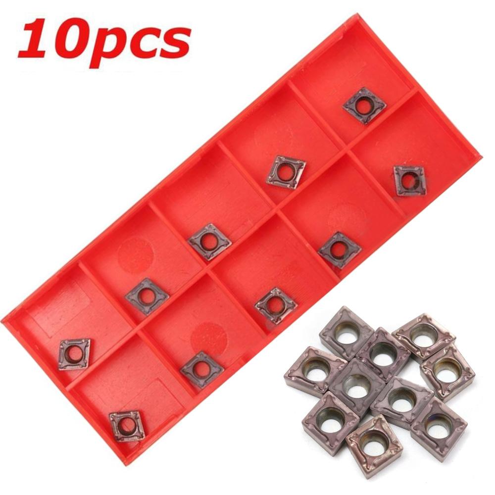 10pcs Carbide Inserts CCMT060204 CCMT0602 For Lathe Turning Tool Holder