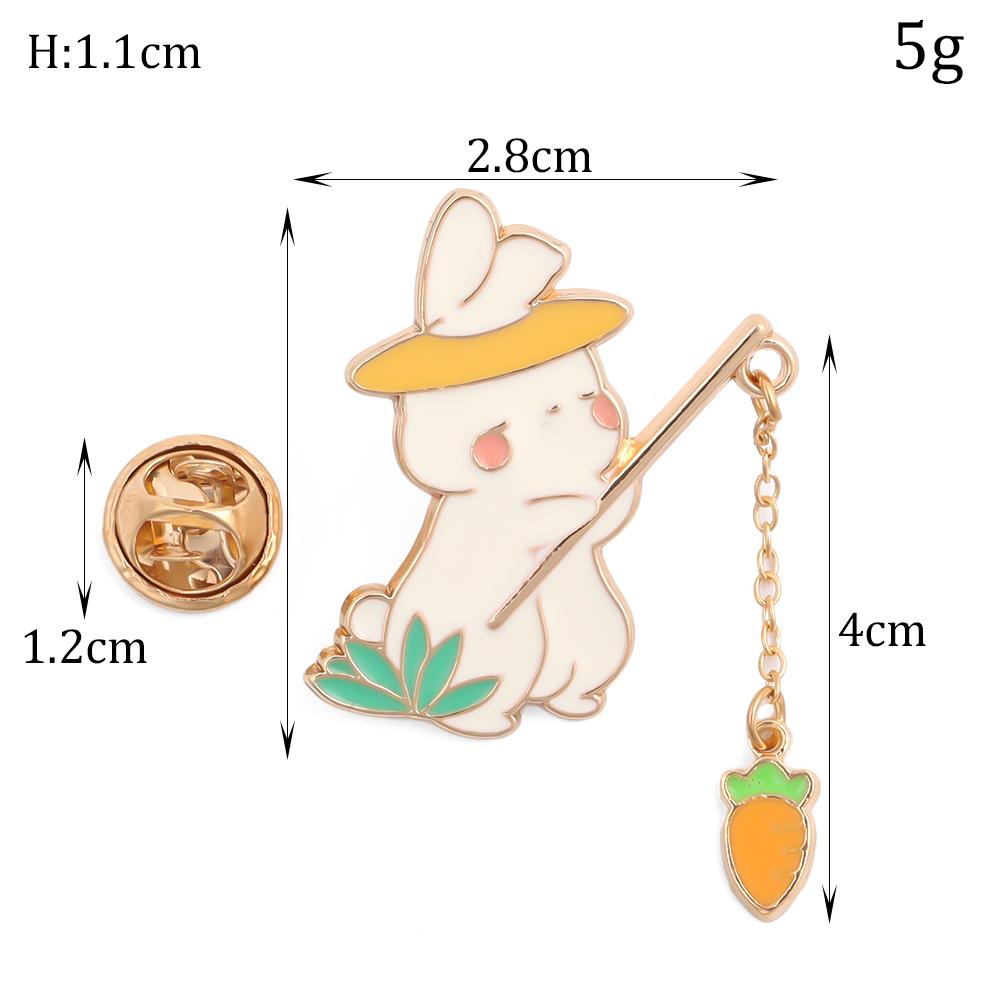 1/2pcsCartoon Cute Bunny Radish Brooch Pencil Case Pendant Buckle Pin Bag Bag Decoration Accessories Badge Men and Women