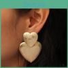 Metal Heartshaped Earrings For Women Fashion Geometric Design Gift Wedding