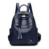 Women's Tassel Backpack Large Capacity Travel Bag Soft Leather Commuter Backpack