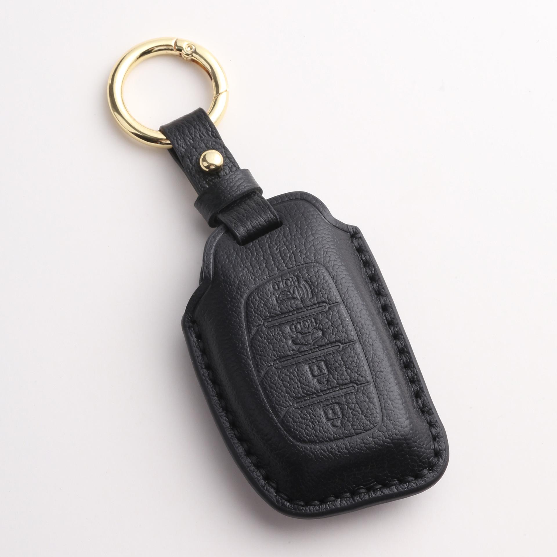 

Индивидуальный чехол для ключа современной знаменитой карты ix35 Langdong lead Tusheng Yuedong кожаный чехол для ключа автомобиля чёрный