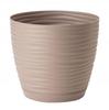 Round plastic flowerpot with saucer, beige, 127x118cm