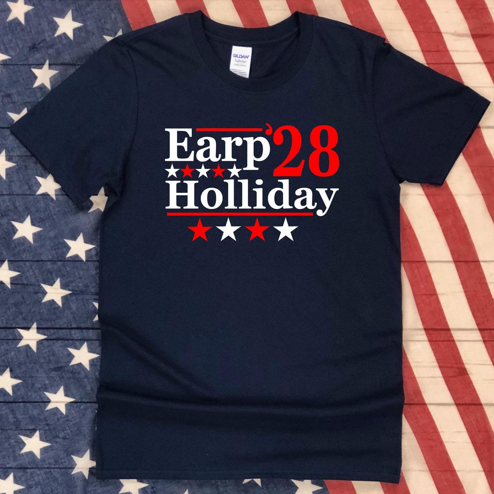 Earp Holliday 2028 T-Shirt: Western Election Parody - Unisex L