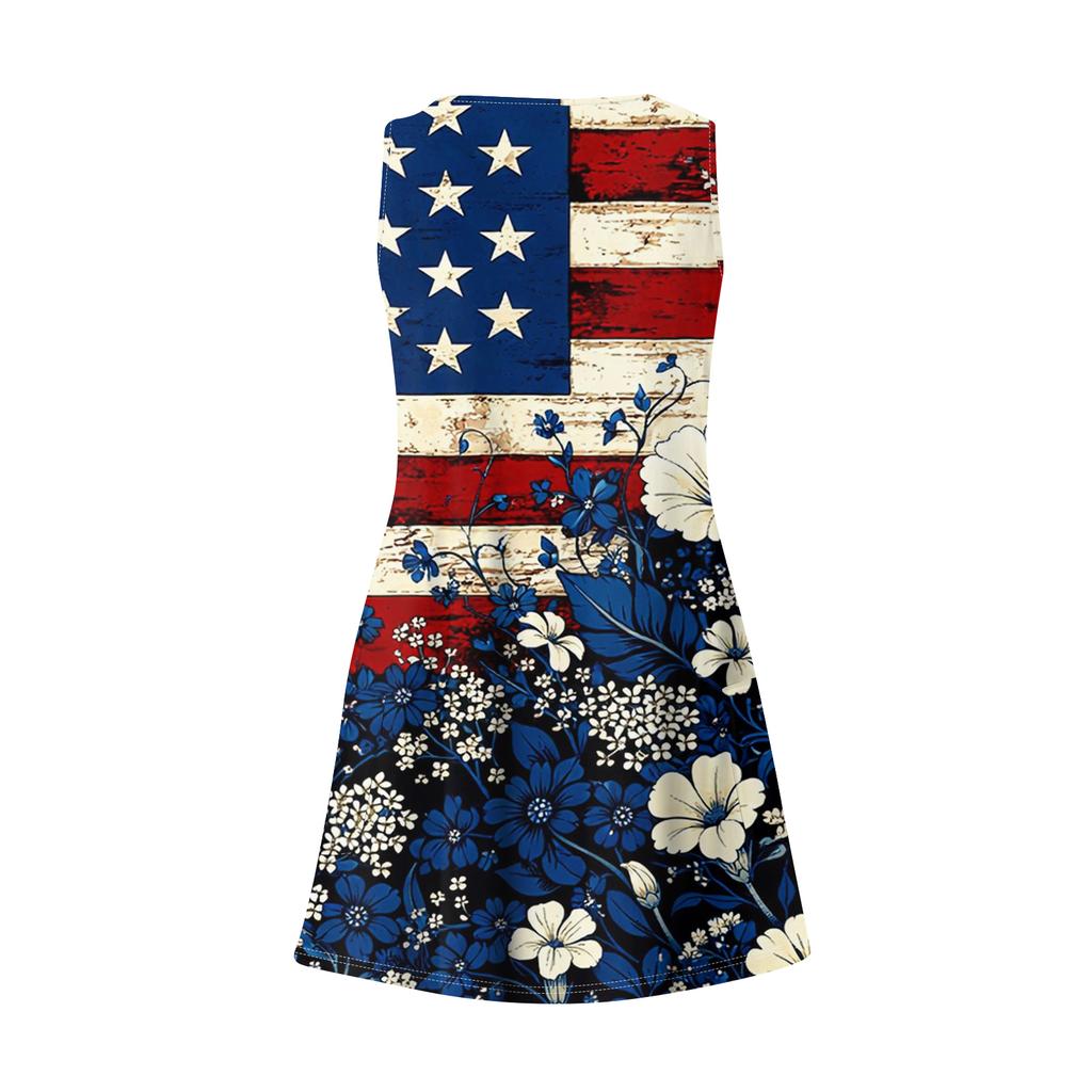 Women's Fashionable Casual Independence Day Print Dress