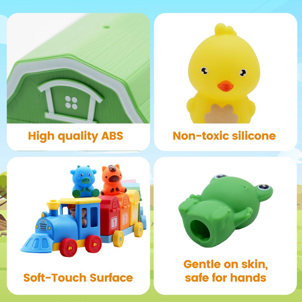 Toddler Train Set for ToddlerCounting Matching & Sorting Activity  Toys Montessori Farm Animals Train  Preschool Birthday Gif