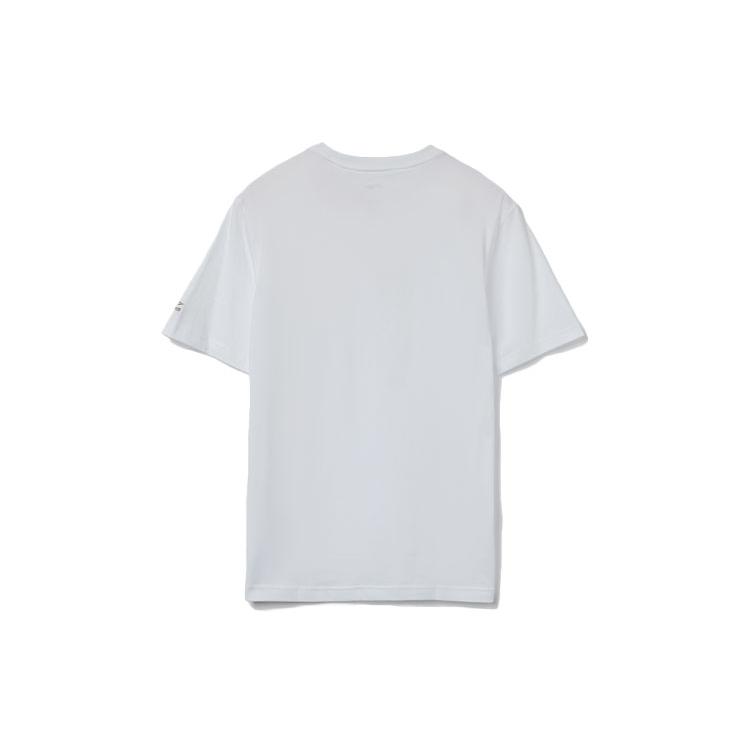 Li Ning Sports Fashion Collection T Shirts Men's White Crew Neck Moderate Straight Fit AHSR517-1