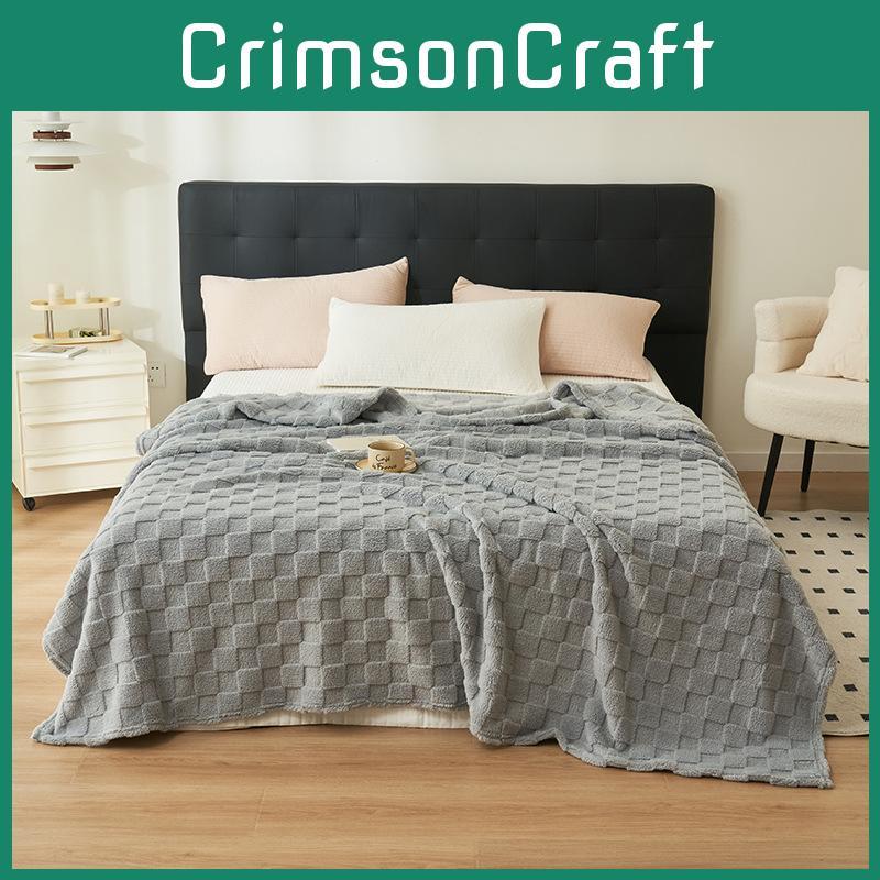 Multicolor Waffle Fleece Throw Blanket For Home Comfort And Warmth