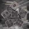6 Stück Silber Totenkopf Metallwürfel Massivmetall Polyeder Würfel Set Geeignet für Rollenspiele RPG Brettspiele Kartenspiele
