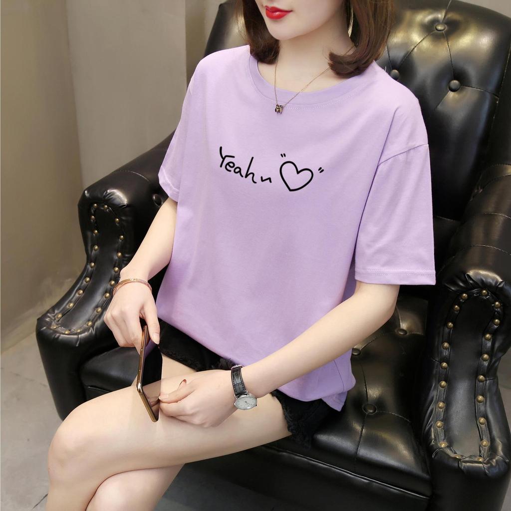 Summer Style Korean Letter Printing Short-sleeved T-shirt