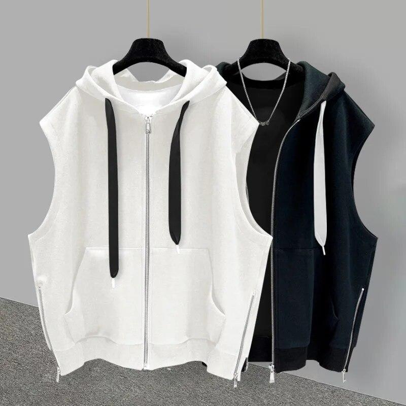 

Летний мужской модный повседневный жилет с капюшоном