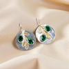 Chrome Diopside Gemstone 925 Sterling Silver Jewelry Handcrafted Earrings 1.77" EE-81-6