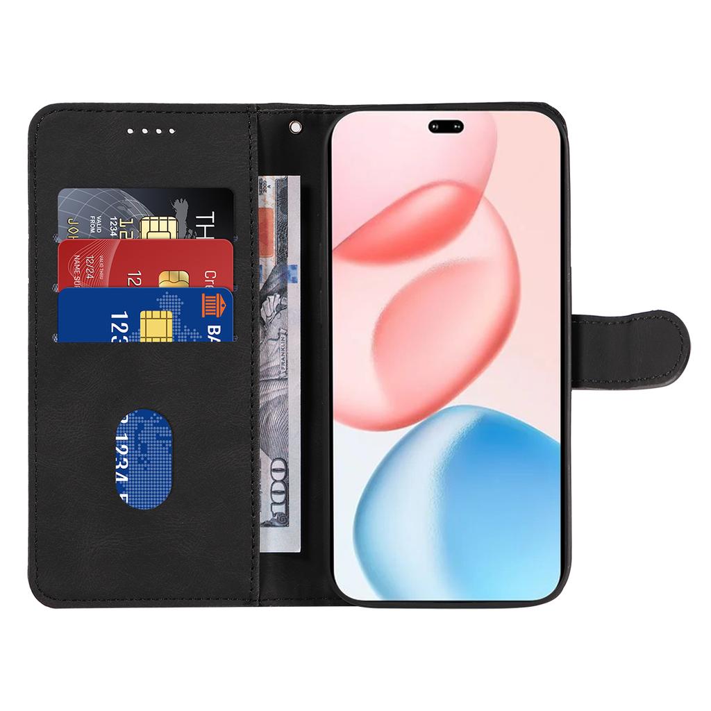 For Honor 400 Pro 5G (Global) Wallet Case Leather Phone Cover Stand with Curved Line Design
