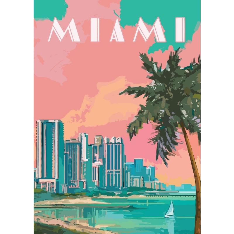 Visit Miami Poster Canvas Printing Miami City Real Photos Wall Art Miami Traveling Aesthetic Print Home Room Bar Wall Decoration