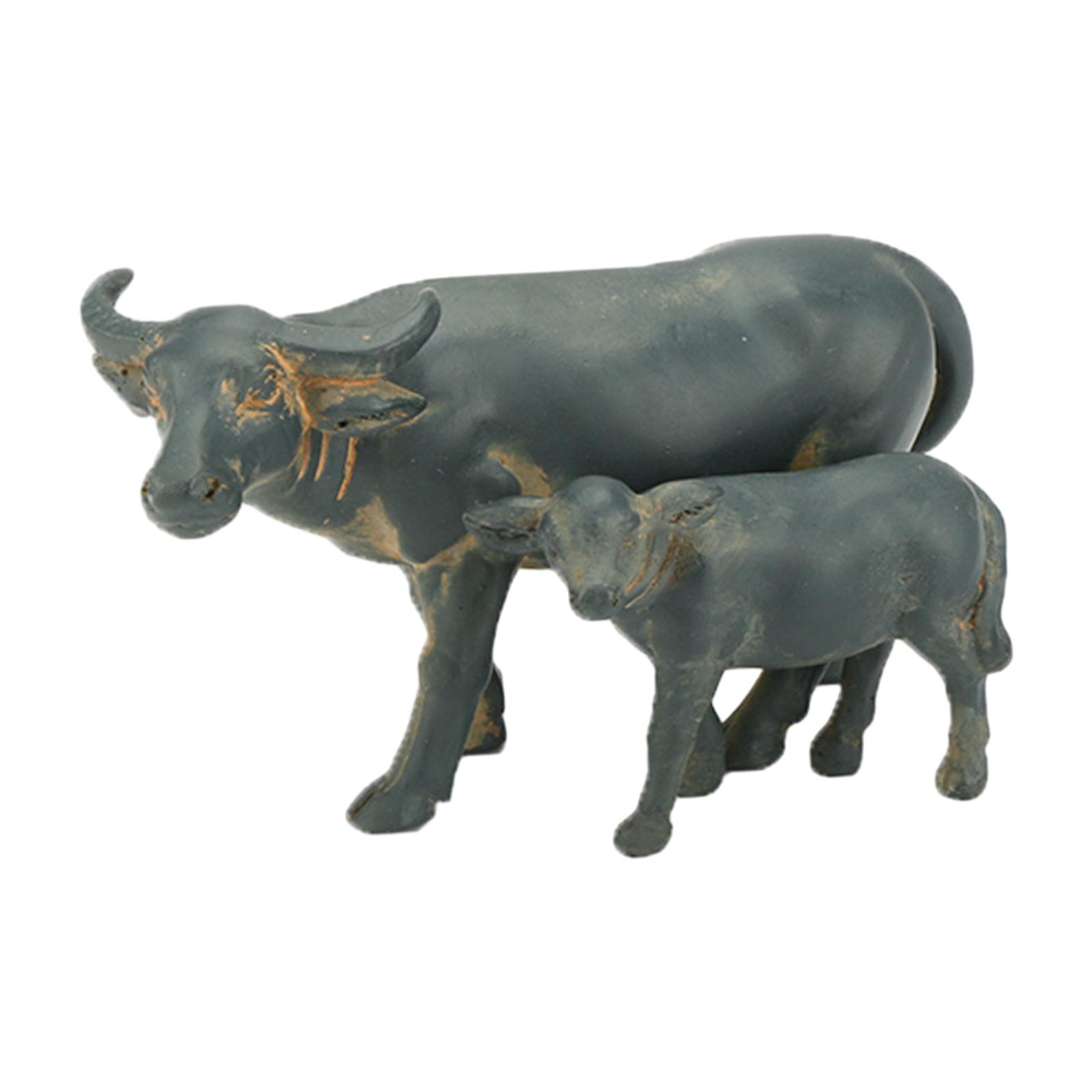 Calf Rockery Ornament Buffalo Statue for Desktop Corridor Indoor Outdoor