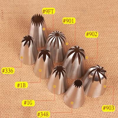 Bicos Grandes de Aço Inoxidável para Confeitaria 8 Peças/Conjunto Pontas de Bico para Glacê Decoração de Bolo Creme Rosa Cupcake Ferramentas de Cozinha para Assar