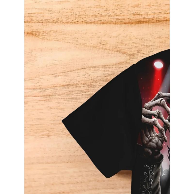 T-Shirt Men Punk Skull Digital 3D Prints Summer Casual Crew Neck Short Sleeves T-Shirt Harajuku Street Men's Clothing