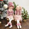2PCS Christmas Elf Couple Plush Doll Christmas Tree Decoration Navidad New Year Pendant Ornaments Home Decor Kids Toy Gift