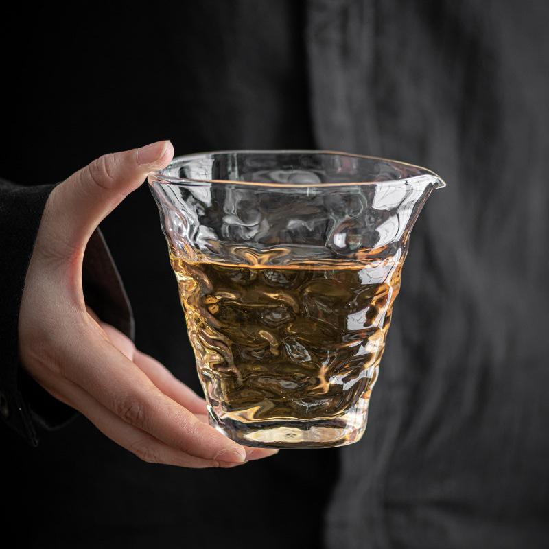 200ml Hammer Water Ripple Glass Tea Pitcher Fair Cup Heat Resistant Chahai Justice Cup Kung Fu Tea Set Accessories Teaware