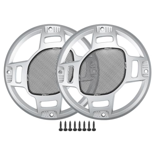 

ACROPIX 6,5 Защитная сетка для автомобильного динамика, Круглая 6,5 Защитная крышка для аудиодинамика сабвуфера с монтажными винтами, Железо Серебристый тон Черный -