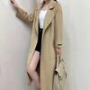Women Wool Coat Warm Fashionable Belted Autumn Outerwear