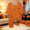 Family Matching Halloween Print Loungewear Set Long Sleeve Top and Pants for Parent and Child
