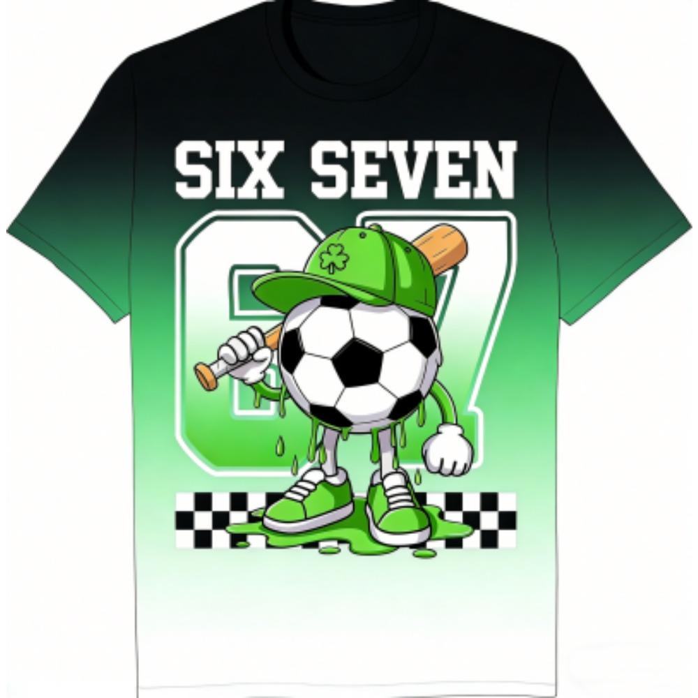 Kids T-Shirt Funny 67 Six Seven Print Boy and Girl Tees Top Summer Short Sleeve O Neck Casual Outdoor Kids Clothing