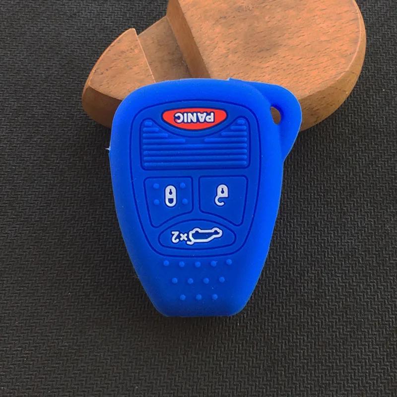 

4 Buttons silicone Flip Remote Key Case Shell For Dodge for Jeep Commander Grand Cherokee Chrysler Aspen 300 Fob key синий