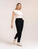 Women' Viscose Cigarette Pants with Tapered Legs Elegant Moraj Black