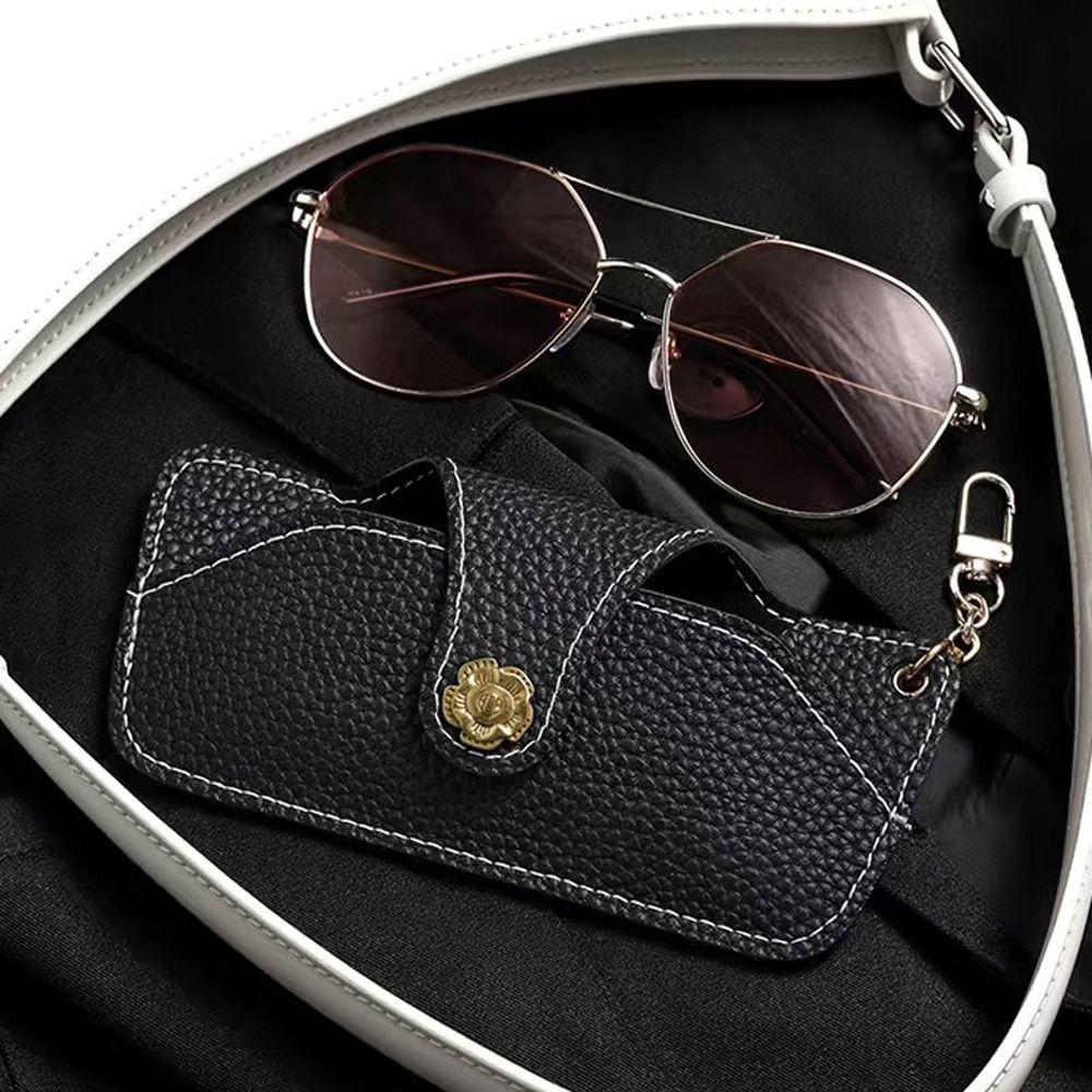 Container PU Leather Sunglasses Bag Eyewear Holder Eyeglasses Protective Box Camellia Glasses Case